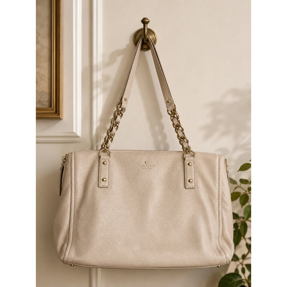 KATE SPADE Cobble Hill Andee Palomino Beige Pebbled Leather Tote Bag